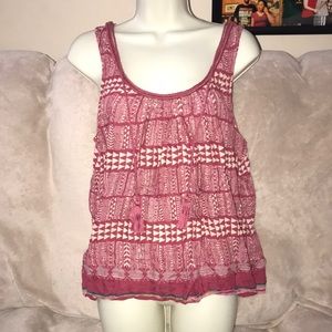 Lucky 🍀 brand medium red white tank with multi color and tassels 💕